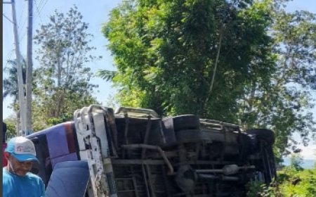 Accidente de tránsito en la recta llegando a Dajabón